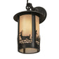 Meyda Lighting Fulton 7" Craftsman Brown Deer Creek Hanging Wall Sconce With White Art Shade Glass