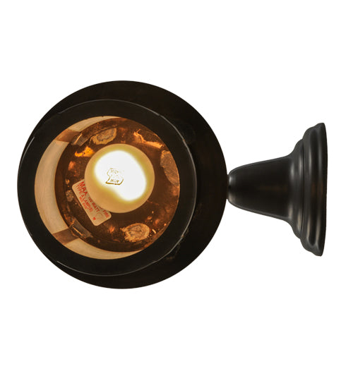 Meyda Lighting Fulton 7" Craftsman Brown Deer Creek Hanging Wall Sconce With White Art Shade Glass