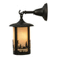 Meyda Lighting Fulton 7" Craftsman Brown Deer Creek Hanging Wall Sconce With White Art Shade Glass