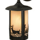 Meyda Lighting Fulton 7" Craftsman Brown Deer Creek Hanging Wall Sconce With White Art Shade Glass