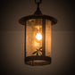 Meyda Lighting Fulton 8" 1-Light Craftsman Brown Dragonfly Pendant Light With Clear Seeded Shade Glass