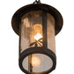 Meyda Lighting Fulton 8" 1-Light Craftsman Brown Dragonfly Pendant Light With Clear Seeded Shade Glass