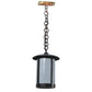 Meyda Lighting Fulton 8" 2-Light Craftsman Brown Pendant Light With White Shade Glass