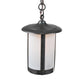 Meyda Lighting Fulton 8" 2-Light Craftsman Brown Pendant Light With White Shade Glass