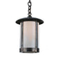 Meyda Lighting Fulton 8" 2-Light Craftsman Brown Pendant Light With White Shade Glass