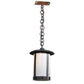 Meyda Lighting Fulton 8" 2-Light Craftsman Brown Pendant Light With White Shade Glass