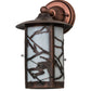 Meyda Lighting Fulton 8" Antique Copper Alpine Solid Mount Wall Sconce With White Shade Glass