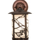 Meyda Lighting Fulton 8" Antique Copper Alpine Solid Mount Wall Sconce With White Shade Glass