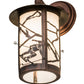 Meyda Lighting Fulton 8" Antique Copper Alpine Solid Mount Wall Sconce With White Shade Glass