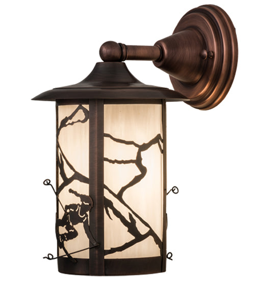 Meyda Lighting Fulton 8" Antique Copper Alpine Solid Mount Wall Sconce With White Shade Glass