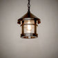 Meyda Lighting Fulton 8" Black On Brass Mini Pendant Light With Clear Seeded Shade Glass