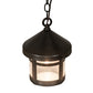 Meyda Lighting Fulton 8" Black On Brass Mini Pendant Light With Clear Seeded Shade Glass