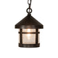 Meyda Lighting Fulton 8" Black On Brass Mini Pendant Light With Clear Seeded Shade Glass