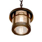 Meyda Lighting Fulton 8" Black On Brass Mini Pendant Light With Clear Seeded Shade Glass