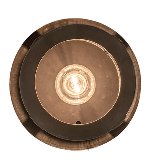 Meyda Lighting Fulton 8" Black On Brass Mini Pendant Light With Clear Seeded Shade Glass