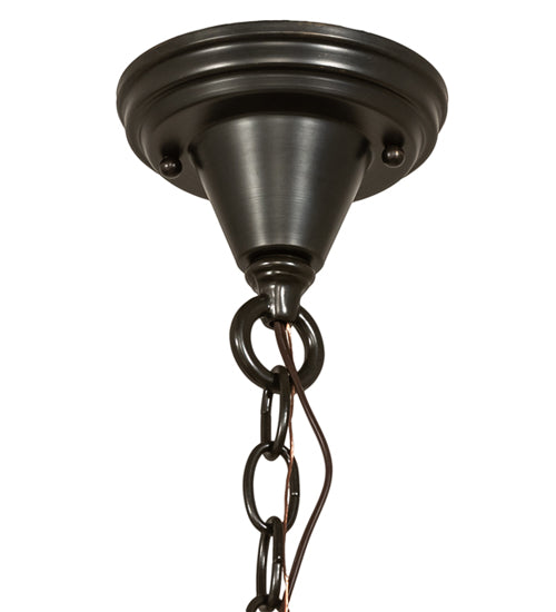 Meyda Lighting Fulton 8" Black On Brass Mini Pendant Light With Clear Seeded Shade Glass