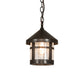 Meyda Lighting Fulton 8" Black On Brass Mini Pendant Light With Clear Seeded Shade Glass
