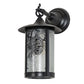 Meyda Lighting Fulton 8" Black Satin Wrought Iron Winter Pine Hanging Wall Sconce With Clear Granite Shade Glass