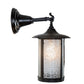 Meyda Lighting Fulton 8" Black Satin Wrought Iron Winter Pine Hanging Wall Sconce With Clear Granite Shade Glass