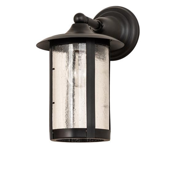 Meyda Lighting Fulton 8" Brown Wall Sconce With Clear Seeded Shade Glass
