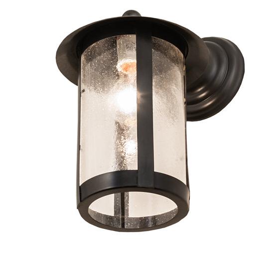 Meyda Lighting Fulton 8" Brown Wall Sconce With Clear Seeded Shade Glass