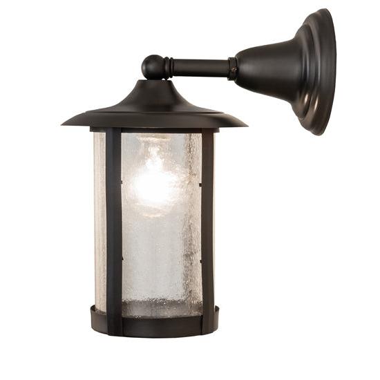 Meyda Lighting Fulton 8" Brown Wall Sconce With Clear Seeded Shade Glass