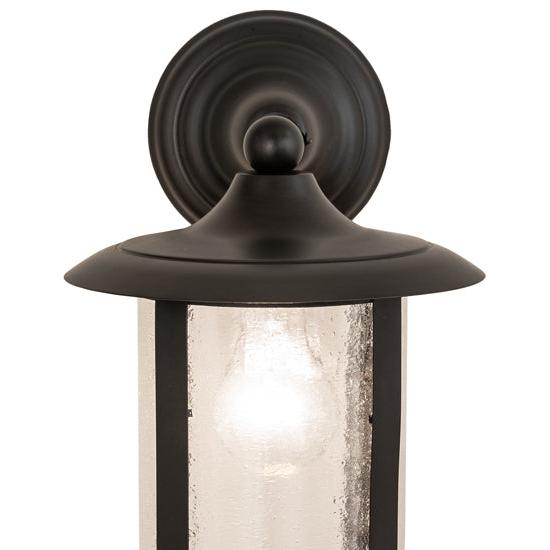 Meyda Lighting Fulton 8" Brown Wall Sconce With Clear Seeded Shade Glass