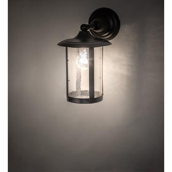 Meyda Lighting Fulton 8" Brown Wall Sconce With Clear Seeded Shade Glass