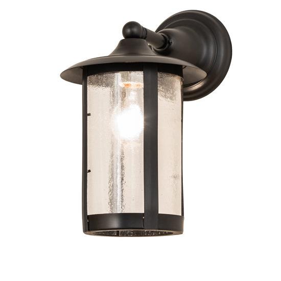 Meyda Lighting Fulton 8" Brown Wall Sconce With Clear Seeded Shade Glass