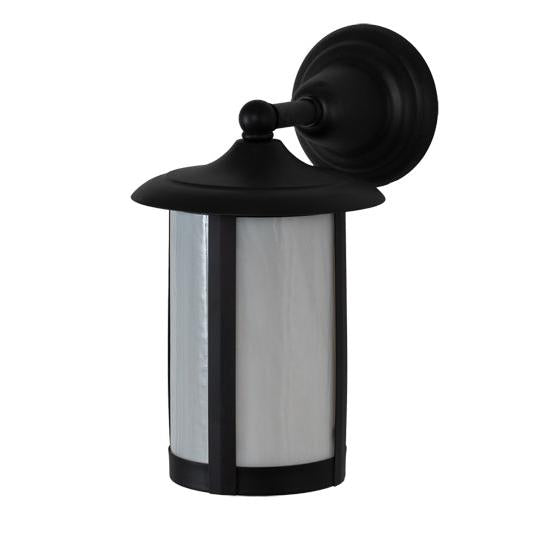 Meyda Lighting Fulton 8" Brown Wall Sconce With White Opal Shade Glass
