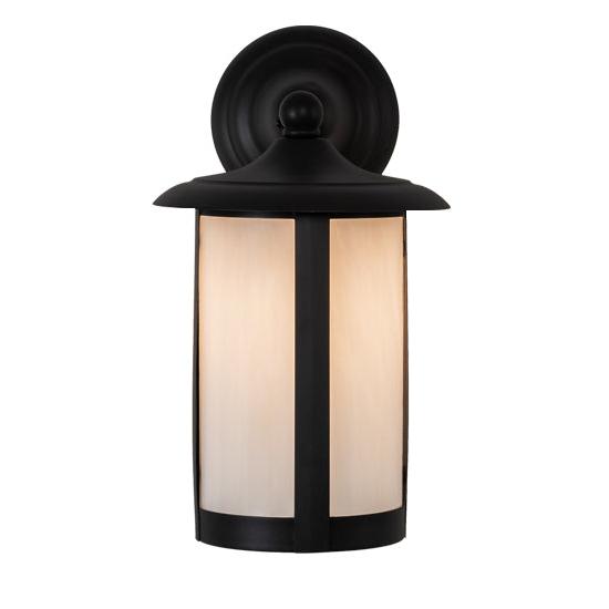 Meyda Lighting Fulton 8" Brown Wall Sconce With White Opal Shade Glass