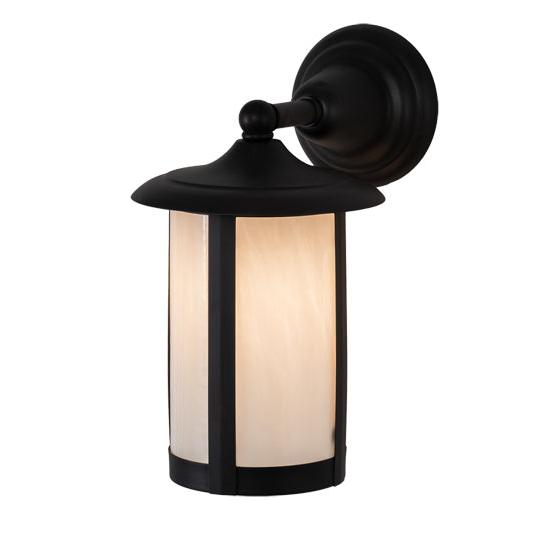 Meyda Lighting Fulton 8" Brown Wall Sconce With White Opal Shade Glass