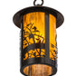 Meyda Lighting Fulton 8" Craftsman Brown Apple Branch Mini Pendant Light With Honey Art Shade Glass