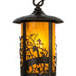 Meyda Lighting Fulton 8" Craftsman Brown Apple Branch Mini Pendant Light With Honey Art Shade Glass