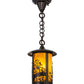 Meyda Lighting Fulton 8" Craftsman Brown Apple Branch Mini Pendant Light With Honey Art Shade Glass