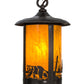Meyda Lighting Fulton 8" Craftsman Brown Bear Creek Pendant Light With Honey Art Shade Glass