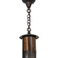 Meyda Lighting Fulton 8" Craftsman Brown Bear Creek Pendant Light With Honey Art Shade Glass