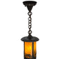 Meyda Lighting Fulton 8" Craftsman Brown Bear Creek Pendant Light With Honey Art Shade Glass
