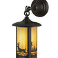 Meyda Lighting Fulton 8" Craftsman Brown Deer Creek Hanging Wall Sconce With Beige Iridescent Shade Glass