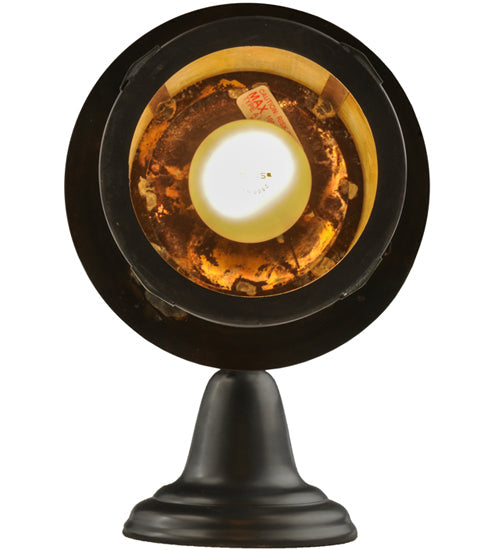 Meyda Lighting Fulton 8" Craftsman Brown Deer Creek Hanging Wall Sconce With Beige Iridescent Shade Glass