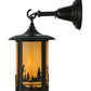 Meyda Lighting Fulton 8" Craftsman Brown Deer Creek Hanging Wall Sconce With Beige Iridescent Shade Glass