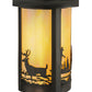 Meyda Lighting Fulton 8" Craftsman Brown Deer Creek Hanging Wall Sconce With Beige Iridescent Shade Glass