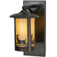 Meyda Lighting Fulton 8" Craftsman Brown Deer Creek Solid Mount Wall Sconce With Beige Iridescent Shade Glass
