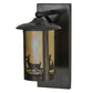 Meyda Lighting Fulton 8" Craftsman Brown Deer Creek Solid Mount Wall Sconce With Beige Iridescent Shade Glass