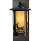 Meyda Lighting Fulton 8" Craftsman Brown Deer Creek Solid Mount Wall Sconce With Beige Iridescent Shade Glass