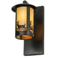 Meyda Lighting Fulton 8" Craftsman Brown Deer Creek Solid Mount Wall Sconce With Beige Iridescent Shade Glass