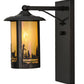 Meyda Lighting Fulton 8" Craftsman Brown Deer Creek Solid Mount Wall Sconce With Beige Iridescent Shade Glass
