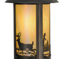 Meyda Lighting Fulton 8" Craftsman Brown Deer Creek Solid Mount Wall Sconce With Beige Iridescent Shade Glass