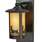 Meyda Lighting Fulton 8" Craftsman Brown Deer Creek Solid Mount Wall Sconce With Beige Iridescent Shade Glass