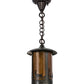 Meyda Lighting Fulton 8" Craftsman Brown Deer at Lake Pendant Light With Honey Art Shade Glass